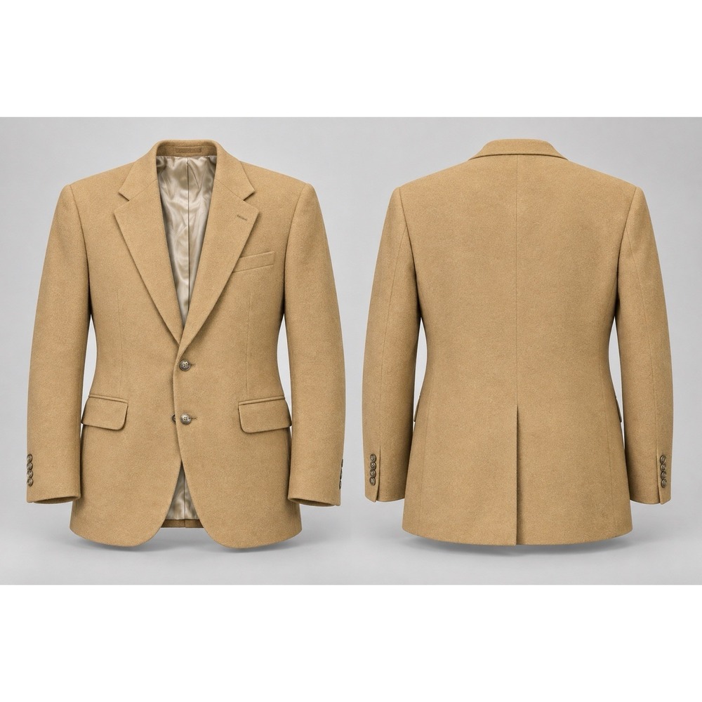 VTG Stafford Brown 100% Camel Hair Sport Coat 2 Button Blazer Jacket 44R Ivy